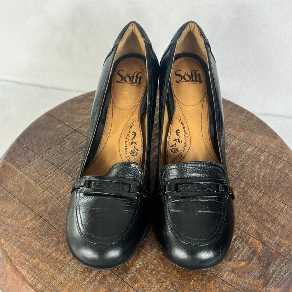 Sofft Shoes Womens 8.5 Black Leather Classic Round Toe Professional Pumps Heels - Picture 6 of 12